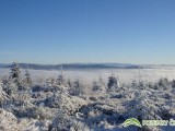 Pozemky Čenkovice - inverze, v dáli Jeseníky